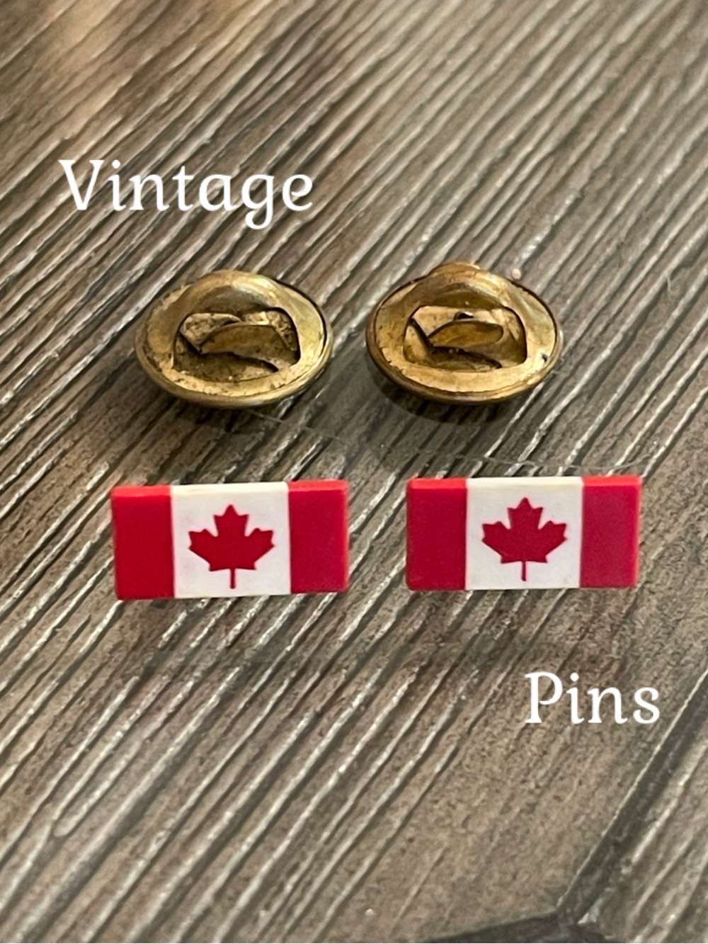 Vintage Canadian Flag Miniature Lapel Pins or Tie Tacks - Hat Pin